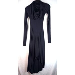 Urban Zen Donna Karan Womens Charcoal Grey Cowl Neck High-Low Maxi Dress XS